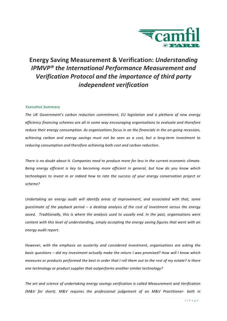 Energy Saving Measurement & Verification Understanding IPMVP® the In…