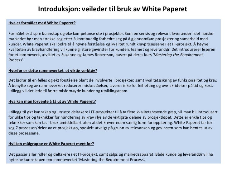 White Paper mastering the req process