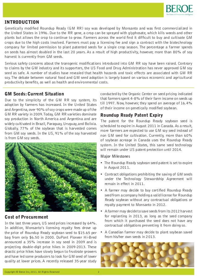 Modified Soybean Seed Patent Expiry