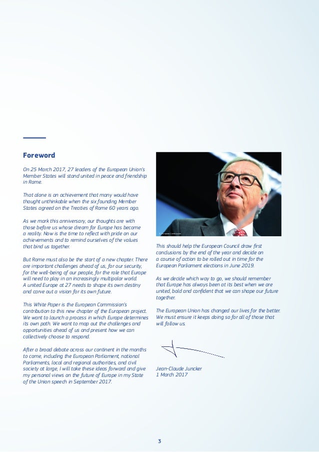 White paper on the future of Europe (CE)