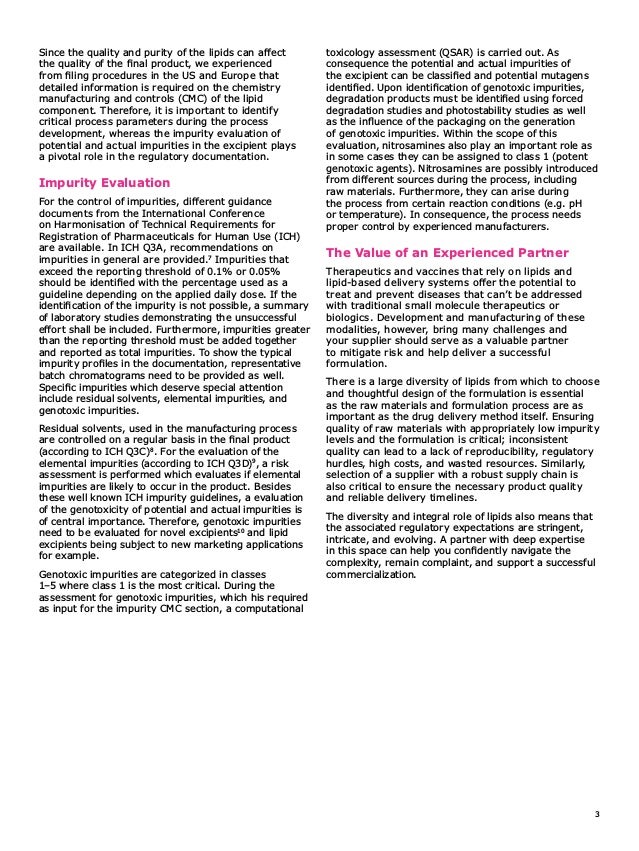 Regulatory Considerations for Excipients used in Lipid Nanoparticles | PDF