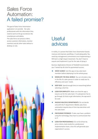 Sfa Application Whitepaper SFA | PDF