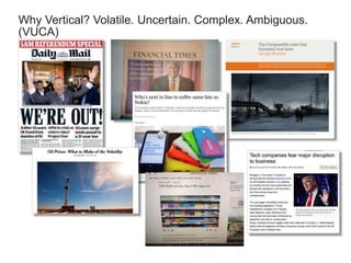 Why Vertical? Volatile. Uncertain. Complex. Ambiguous.
(VUCA)
 