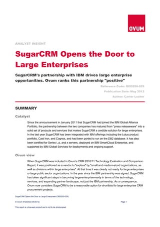 SugarCRM Opens the Door to Large Enterprises