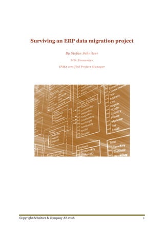 Copyright Schnitzer & Company AB 2016 1
Surviving an ERP data migration project
By Stefan Schnitzer
MSc Economics
IPMA certified Project Manager
 