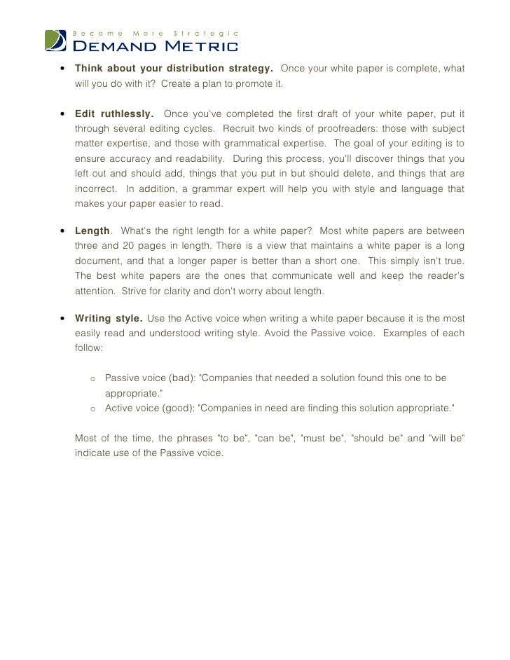how to write a white paper template