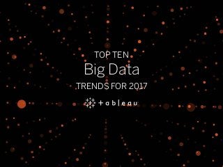TOP TEN
Big Data
TRENDS FOR 2017
 