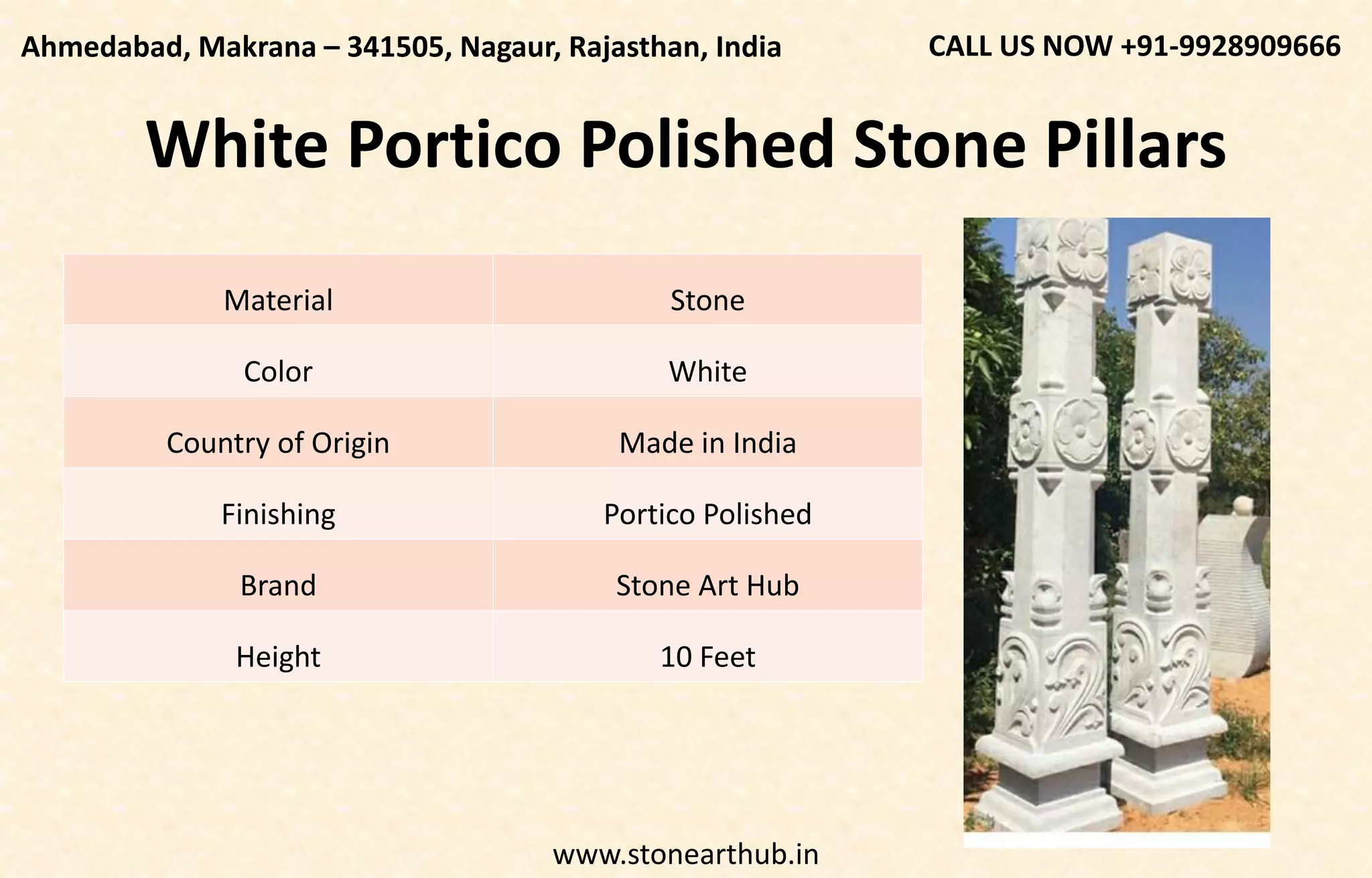 White Portico Polished Stone Pillars Stone Art Hub