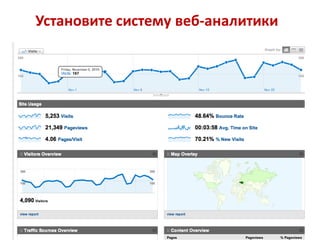 Установите систему веб-аналитики
 