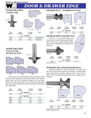 Whiteside Machine Company Router Bit Catalog | PDF