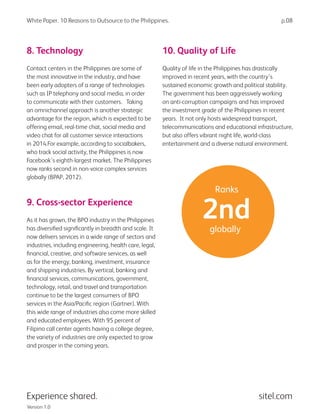 10 Reasons to Outsource to the Philppines | PDF