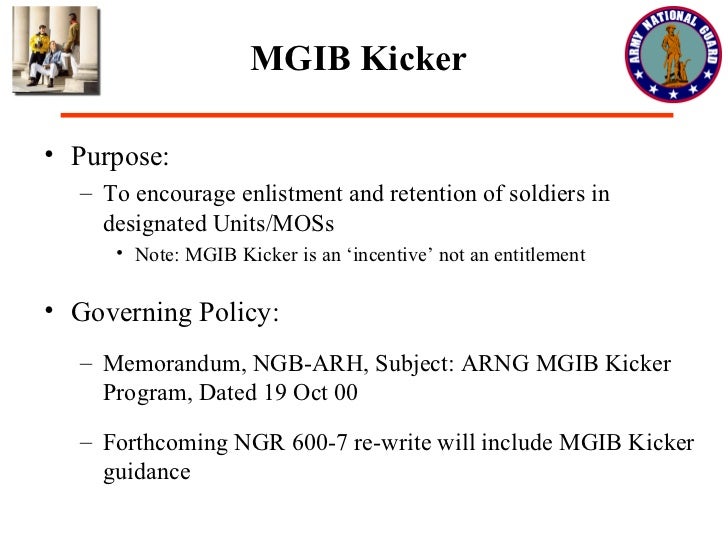 air national guard gi bill kicker