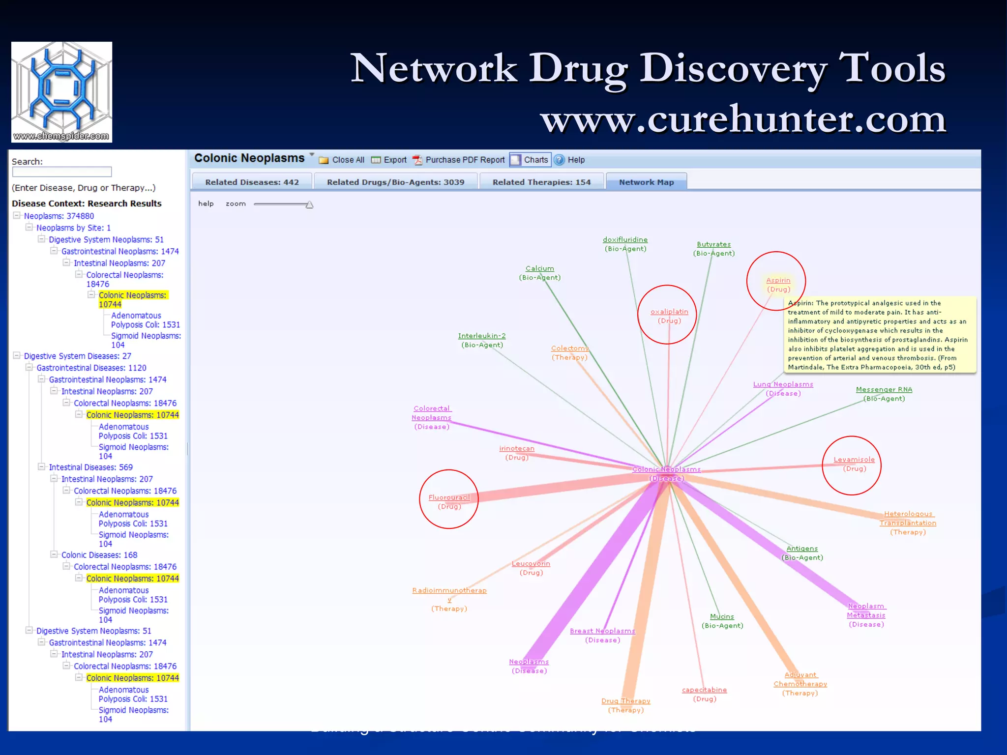 Network Drug Discovery Tools www.curehunter.com 