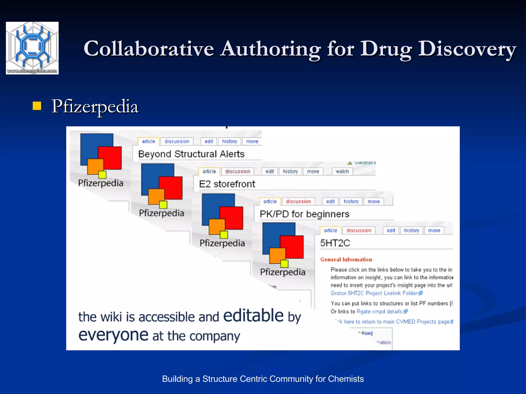 Collaborative Authoring for Drug Discovery Pfizerpedia 