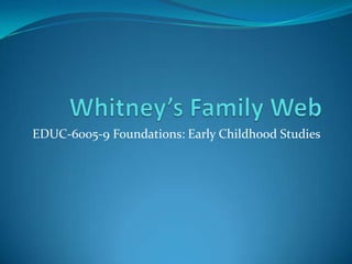 Whitney’s Family Web EDUC-6005-9 Foundations: Early Childhood Studies 