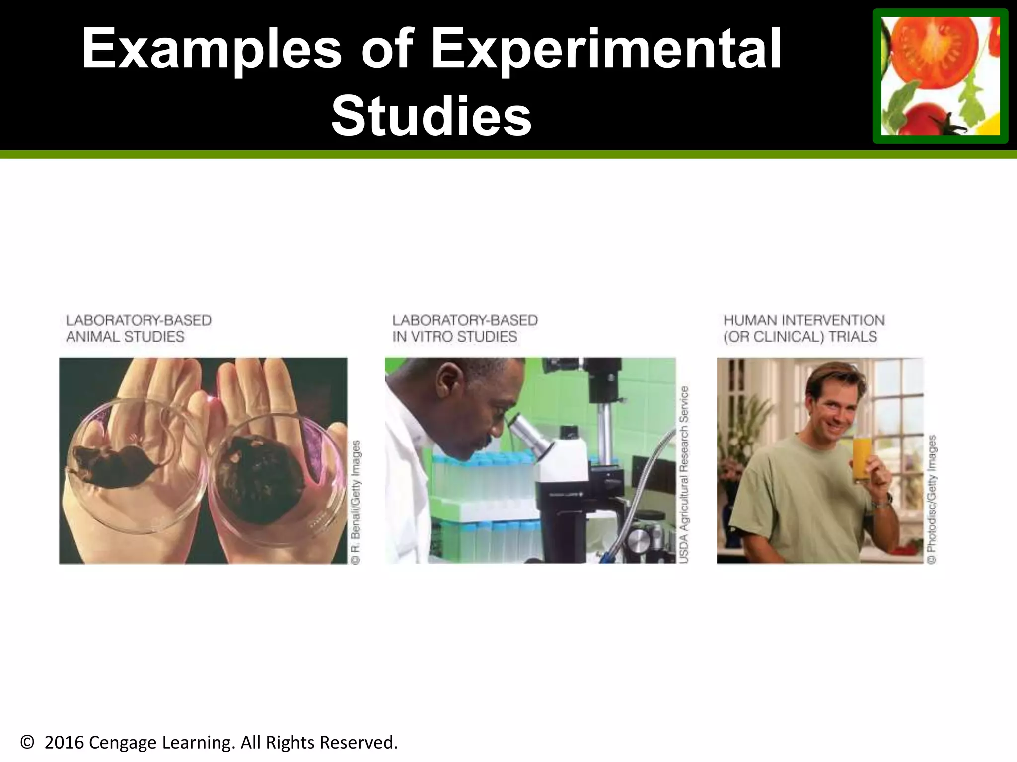 © 2016 Cengage Learning. All Rights Reserved.
Examples of Experimental
Studies
 