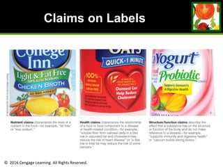 © 2016 Cengage Learning. All Rights Reserved.
Claims on Labels
 