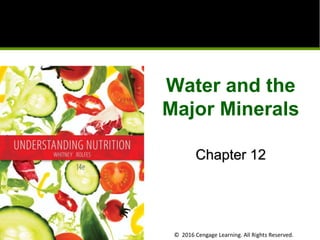 © 2016 Cengage Learning. All Rights Reserved.
Water and the
Major Minerals
Chapter 12
 