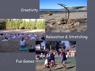 Creativity




               Relaxation & Stretching




Fun Games
 