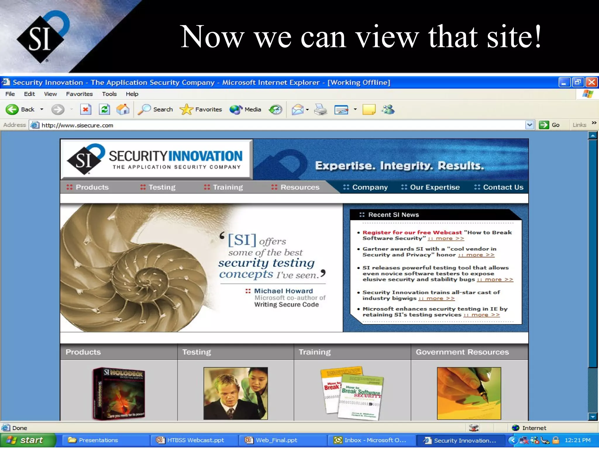 Now we can view that site! 