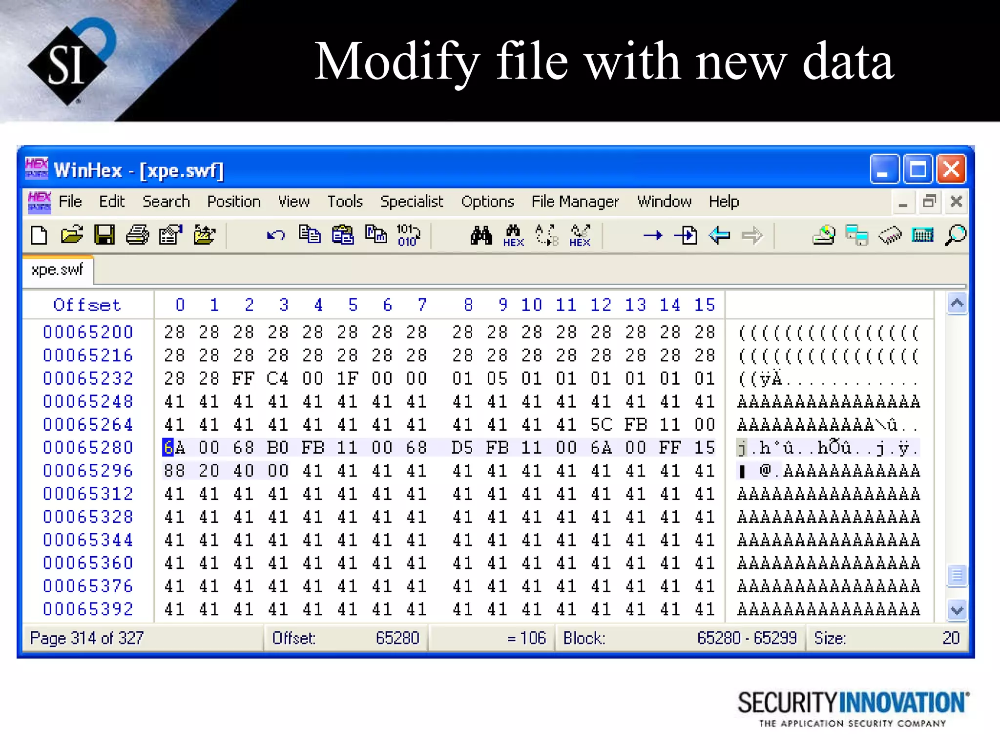Modify file with new data 