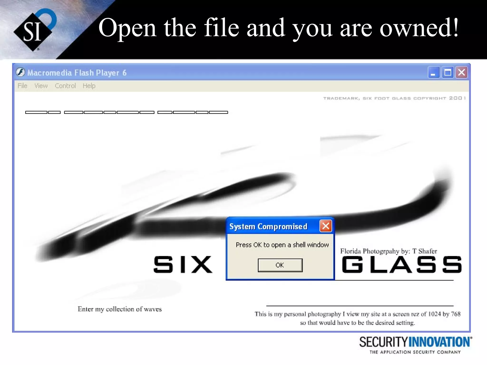 Open the file and you are owned! 