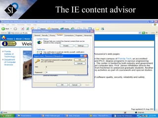 The IE content advisor 