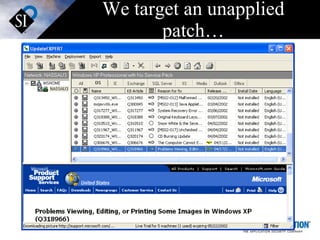 We target an unapplied patch… 