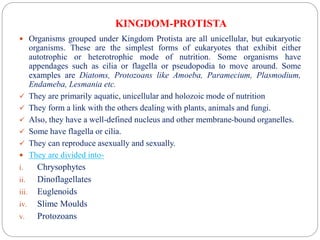 Notes Slide Background WHITTAKER’S FIVE KINGDOM CONCEPT TO ASSESS BIODIVERSITY | PDF