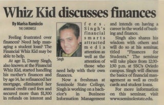 Whiz Kid Discusses Finances at Seminole State College of Florida