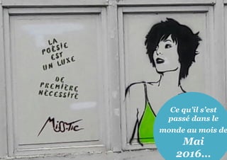 Ce qu’il s’est
passé dans le
monde au mois de
Mai
2016…
 