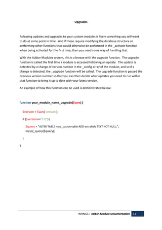 Whmcs addon module docs | PDF