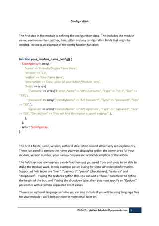 Whmcs addon module docs | PDF