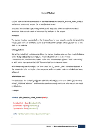 Whmcs addon module docs | PDF