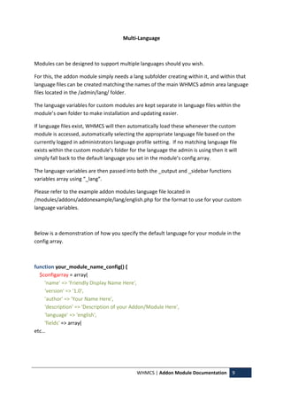 Whmcs addon module docs | PDF