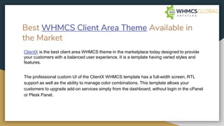 Best Whmcs client area theme-ClientX | PPTX