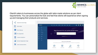 Best Whmcs client area theme-ClientX | PPTX