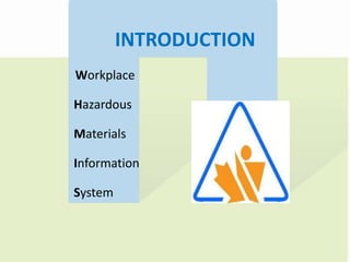 INTRODUCTION
Workplace
Hazardous
Materials
Information
System
 