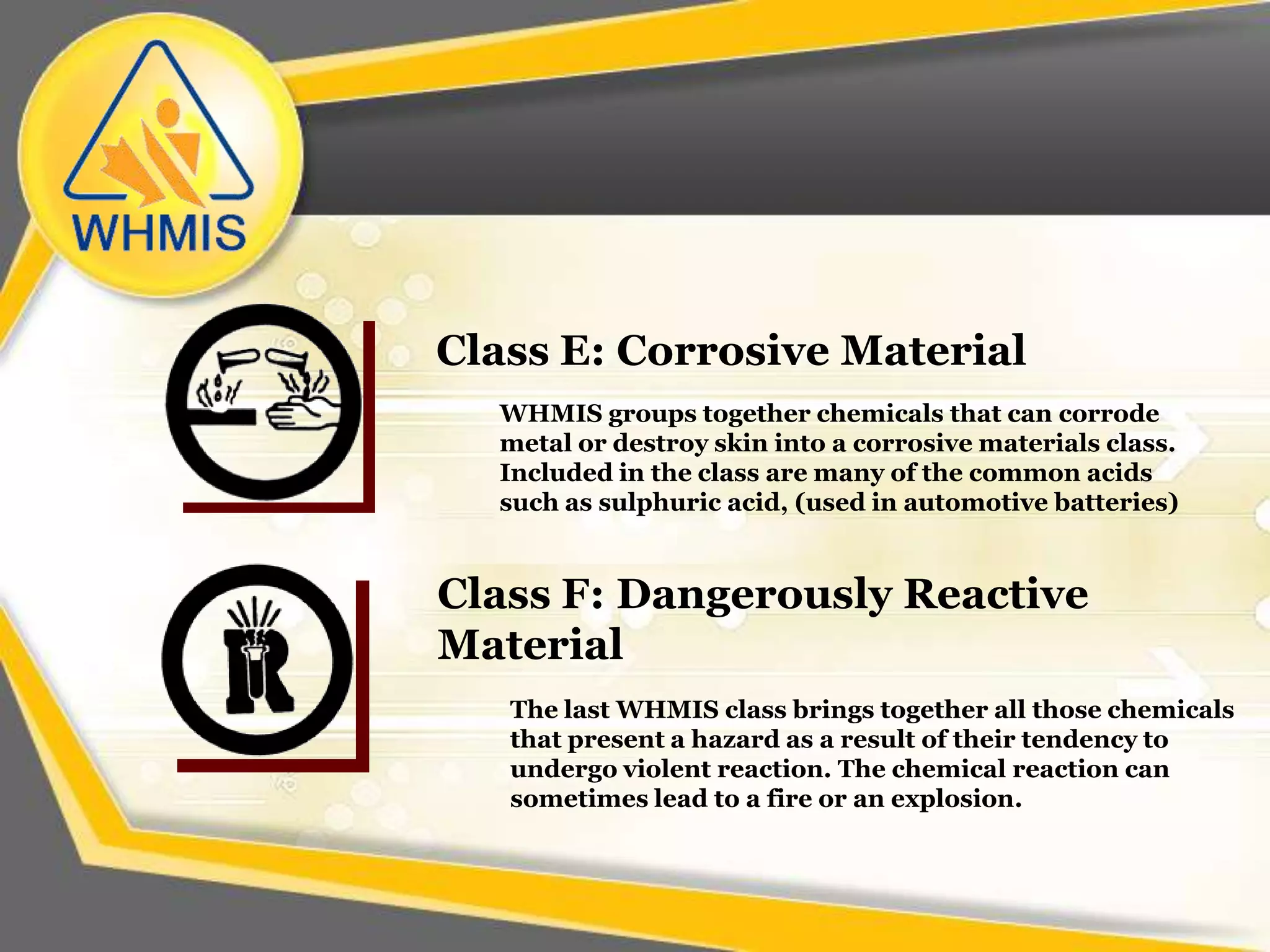 Vapoursare a gaseous form of a material that is normally a liquid at room temperature and pressureHazardous Materials There are many materials used in the workplace that can be hazardous.There are also Physical Hazards which include such things as noise, vibration and radiation.However, in order for them to have an affect, they must contact or enter the body.