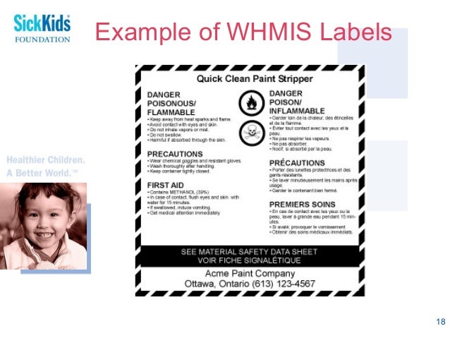 What are 2 types of whmis labels