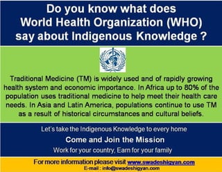 World Health Organization and Indigenous Knowledge