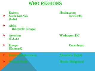 WORLD HEALTH ORGANIZATION ( WHO ) | PDF