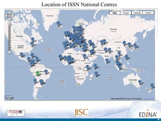 Location of ISSN National Centres 