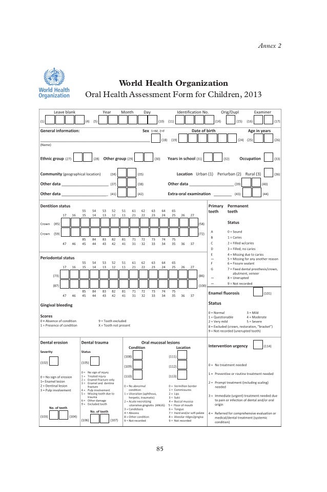 Who oralhealthsurveysbasicmethods5thedition2013