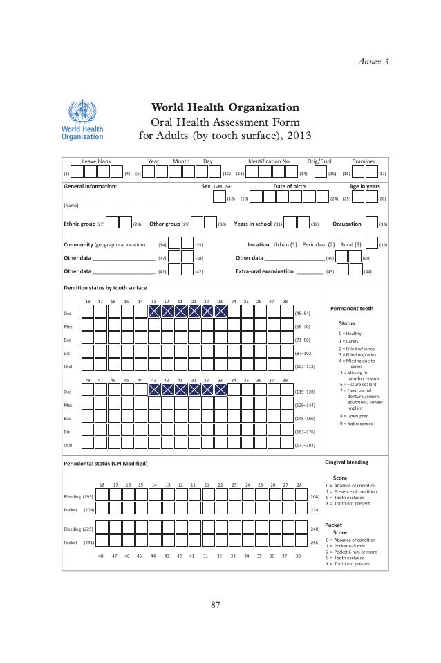 Who oralhealthsurveysbasicmethods5thedition2013