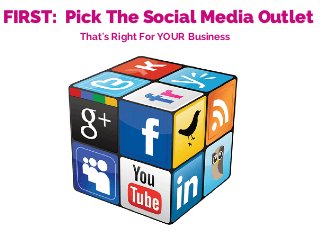 FIRST: Pick The Social Media Outlet 
That's Right For YOUR Business 
 