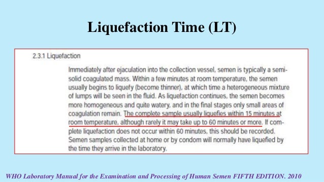 What Is Liquefaction Time Of Sperm