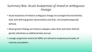 Who Lineage Assignment 5th EDITION OF WHO HEMATOLYMPHOID TUMORS- PART 1 (MYELOID) .pptx