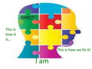 DIRECT

This is
how it
is…

                          This is how we fix it!

                   I am
 