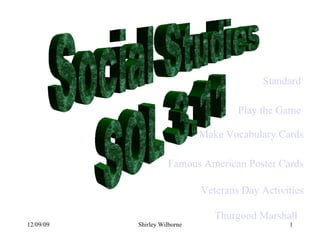 Thurgood Marshall Social Studies SOL 3.11 Standard Play the Game Make Vocabulary Cards Famous American Poster Cards Veterans Day Activities 